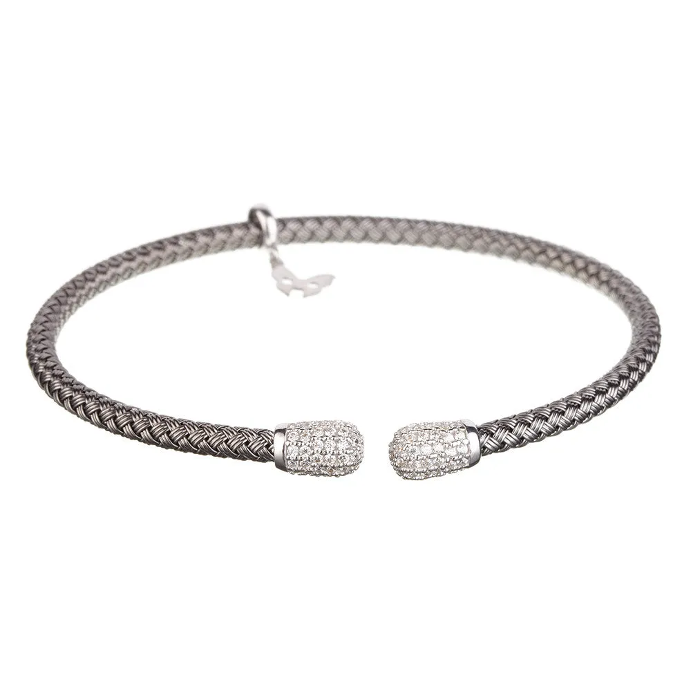 Oxidised Woven Cluster Bracelet