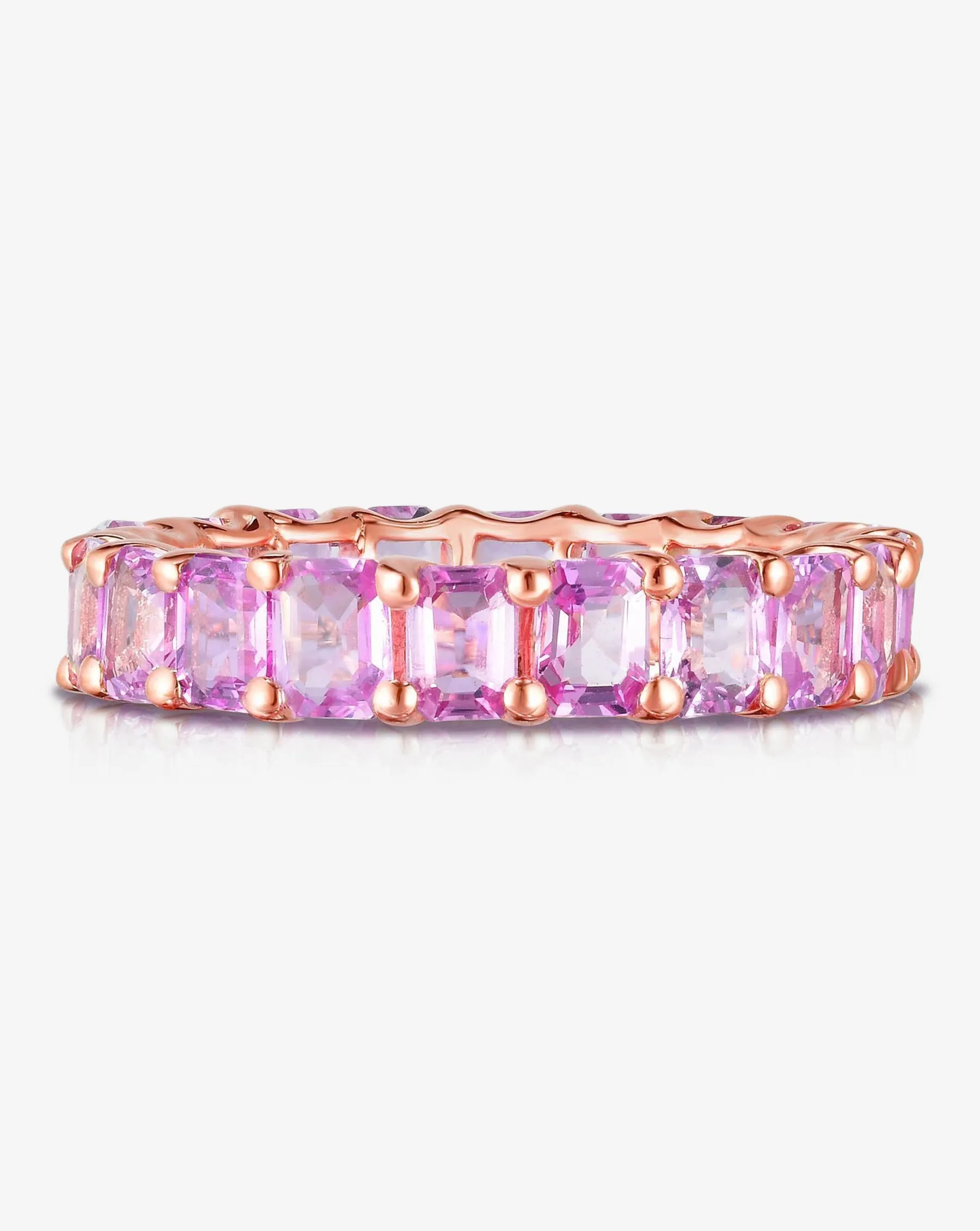 Petite Emerald Cut Pink Sapphire Ring