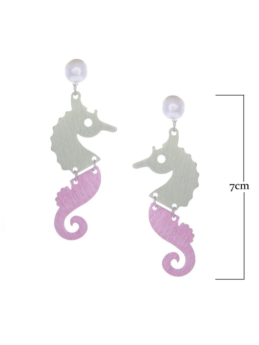 Sea Horse Earrings Green