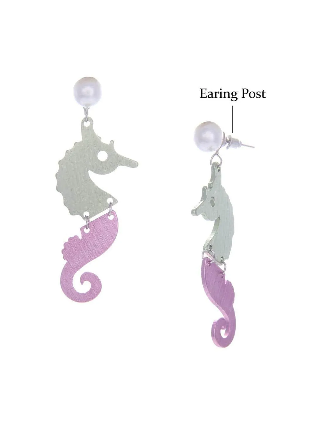 Sea Horse Earrings Green