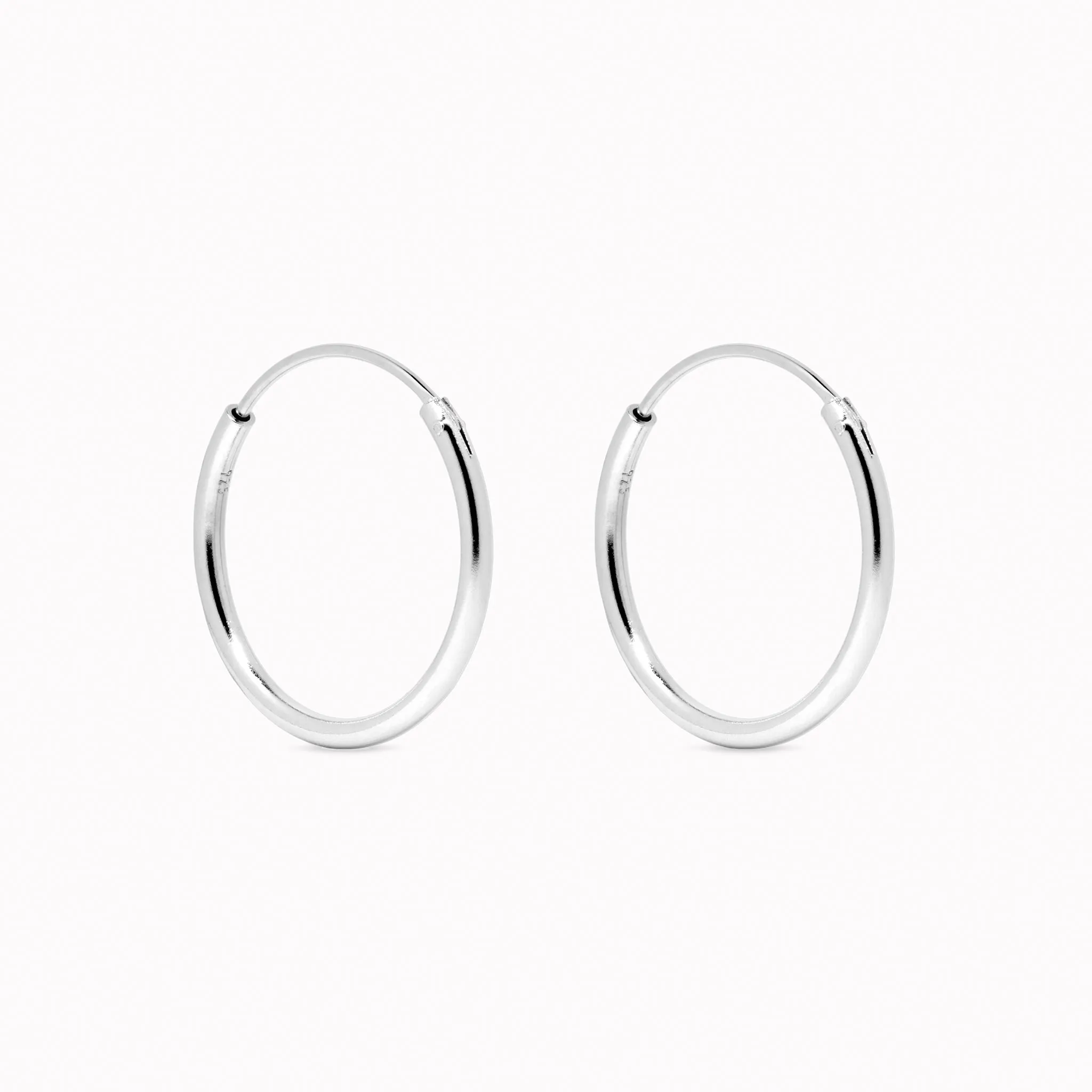 Silver Hoop Earrings 20mm - Rebecca