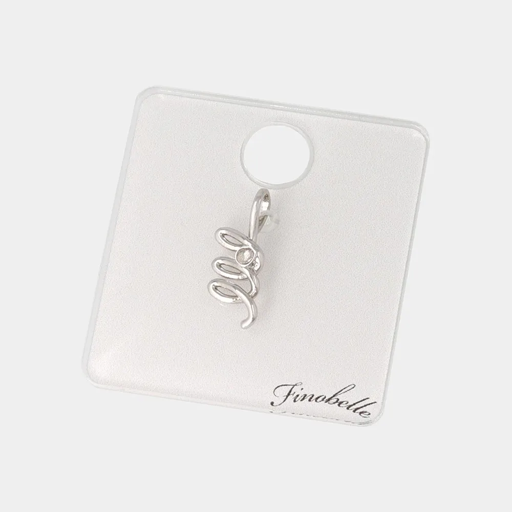 Silver Tone Spiral Necklace Charm
