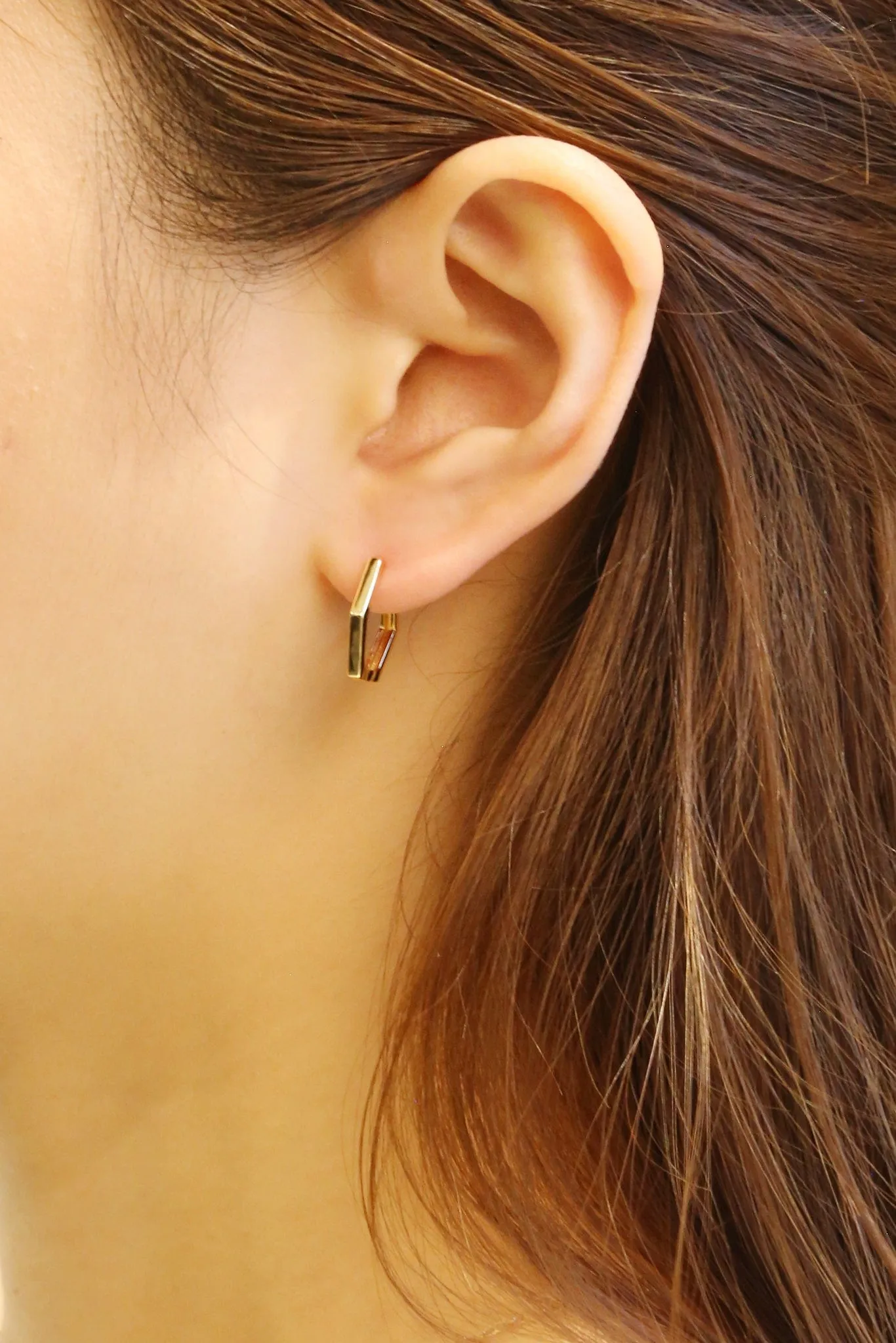 SJE310240 14K Dipped Hexagon Hoop Earrings