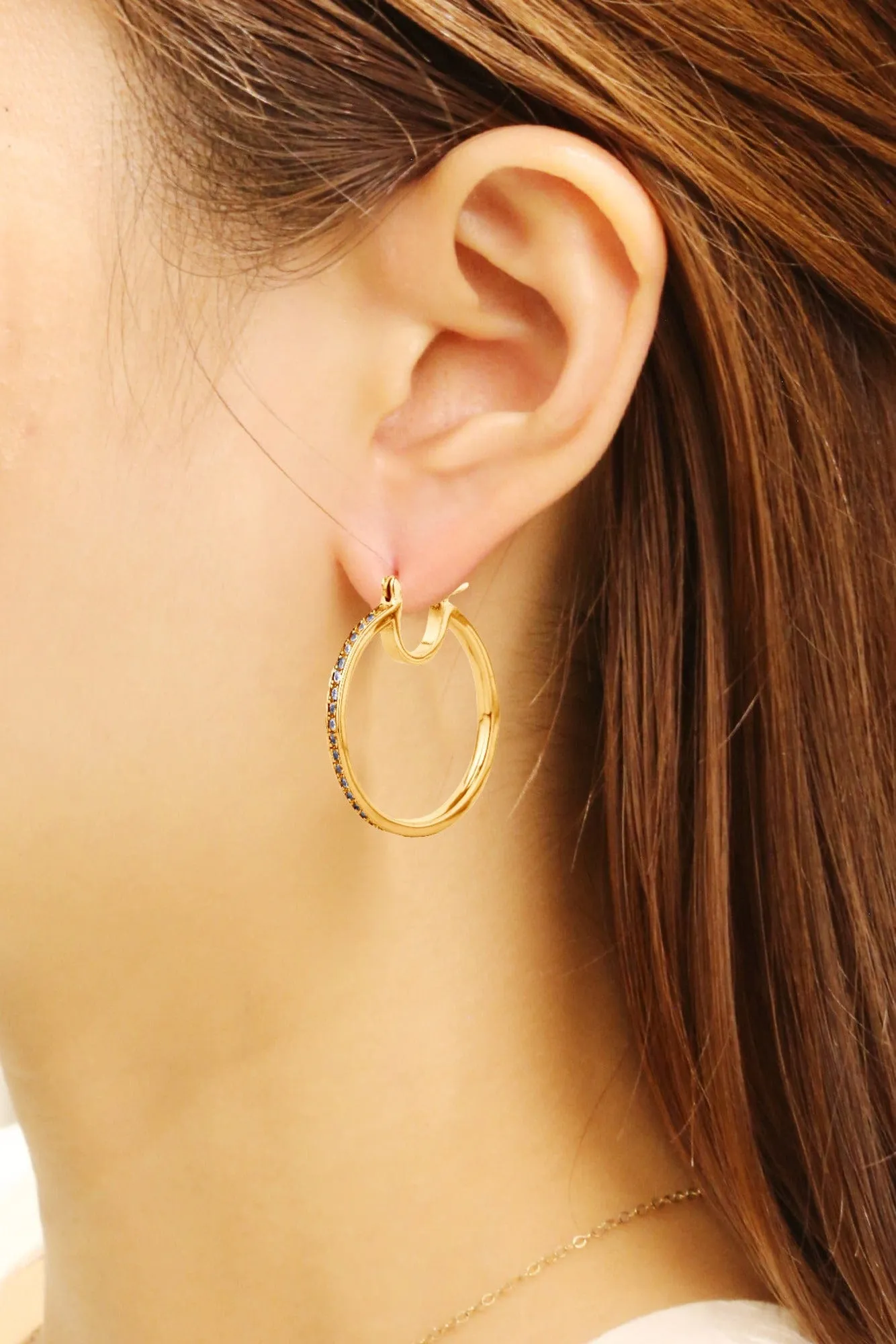 SJE310513 14K Glam Rhinestone Dipped Earrings