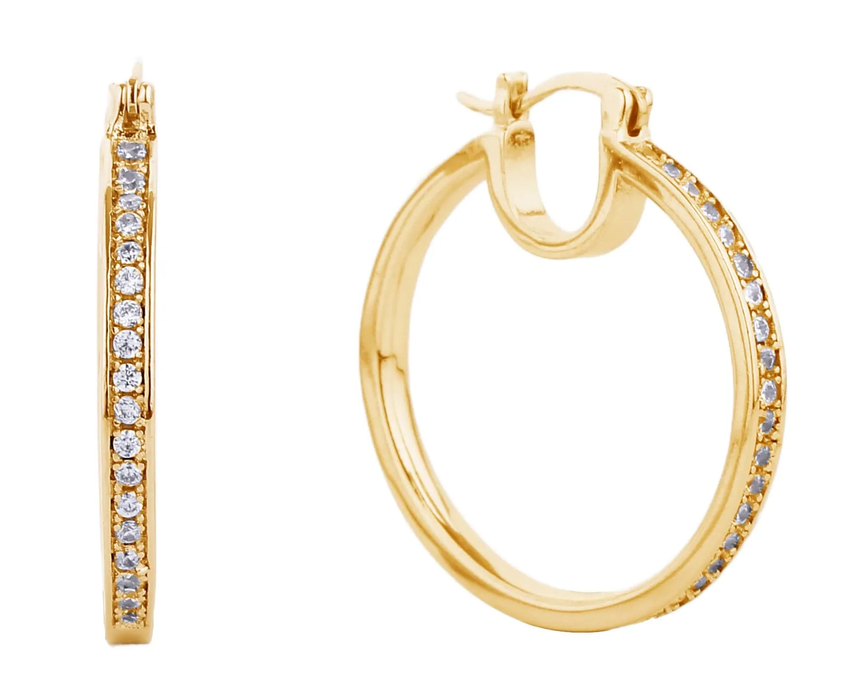SJE310513 14K Glam Rhinestone Dipped Earrings