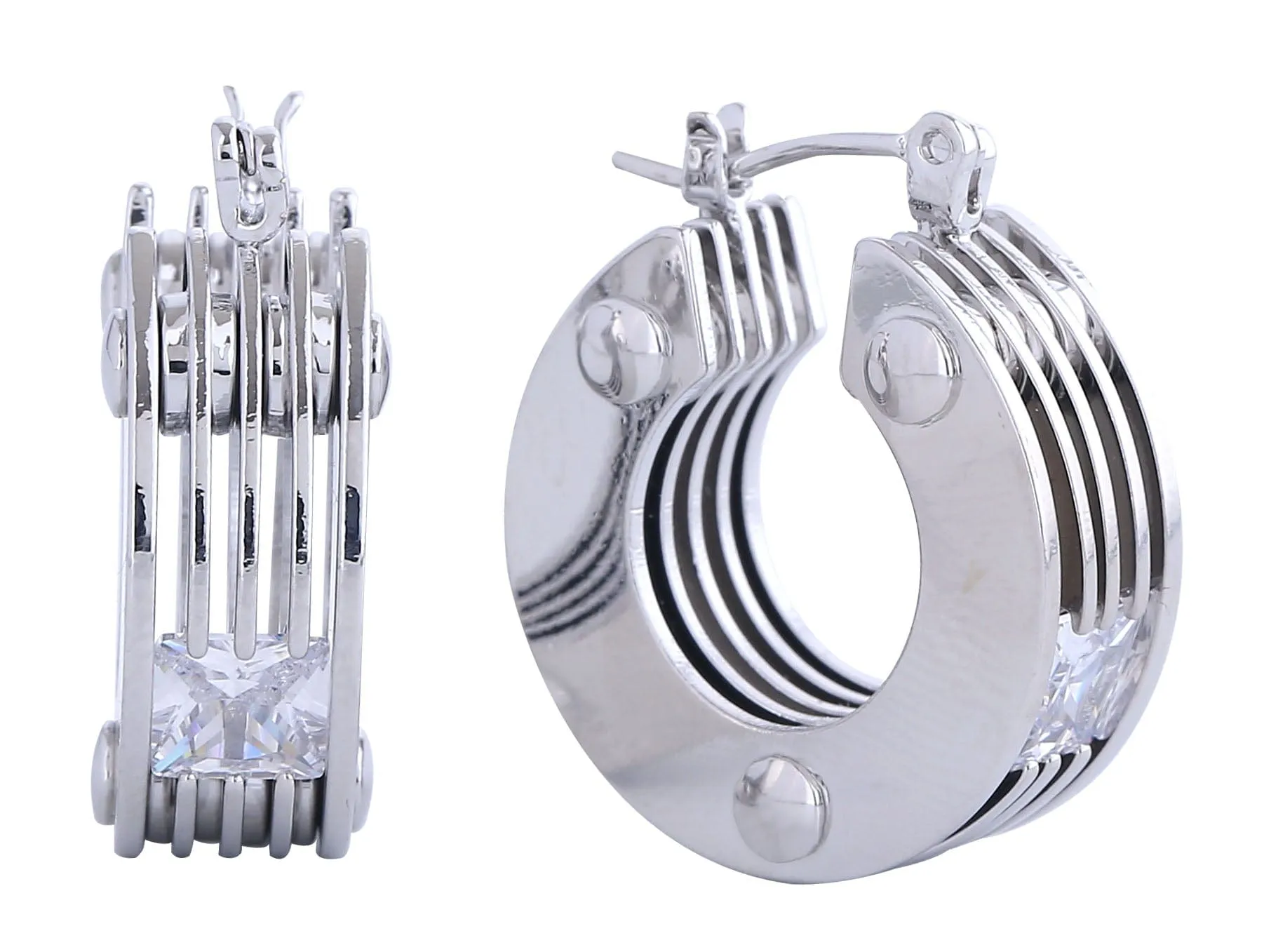 SJE311180 14K Dipped Harmony Hoop Earrings