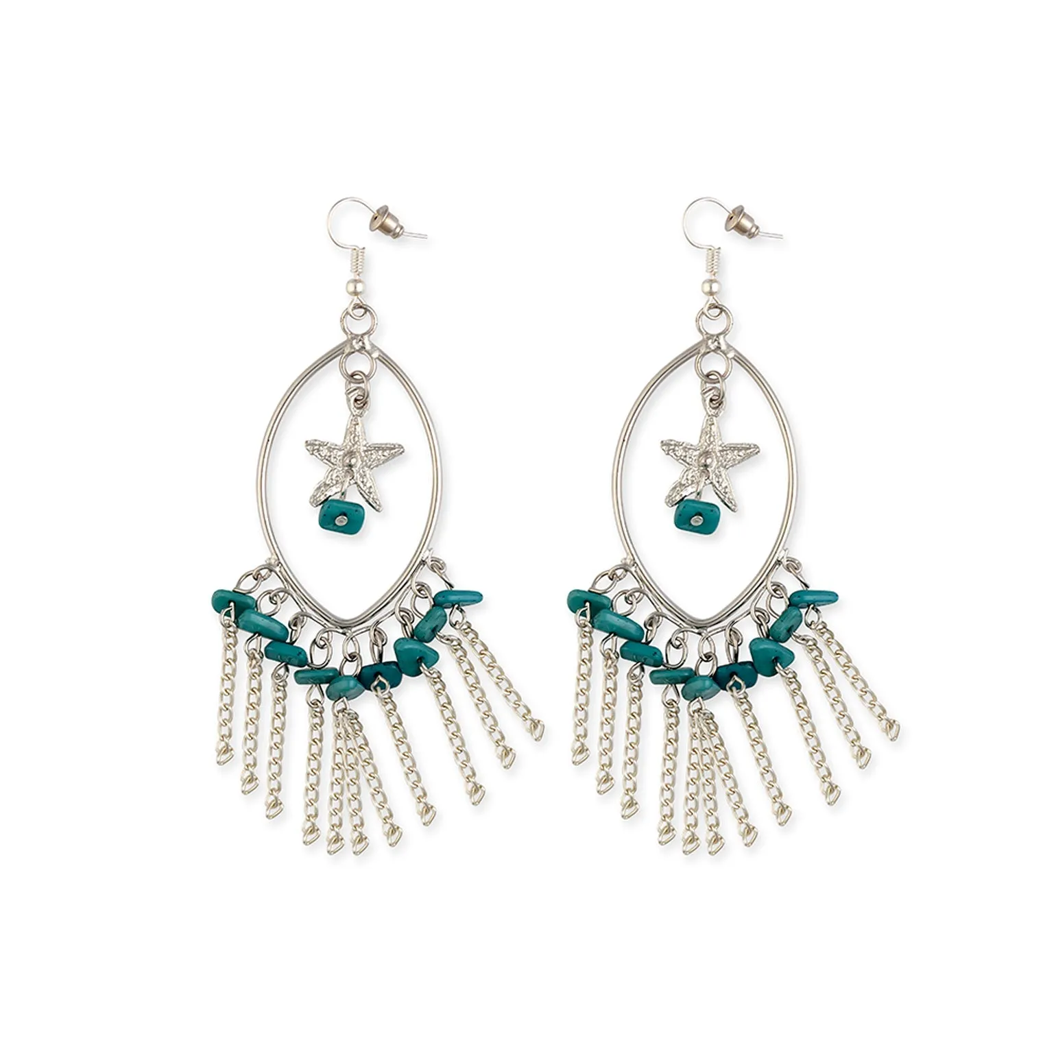 Star Sky Marquise Hoop Earrings