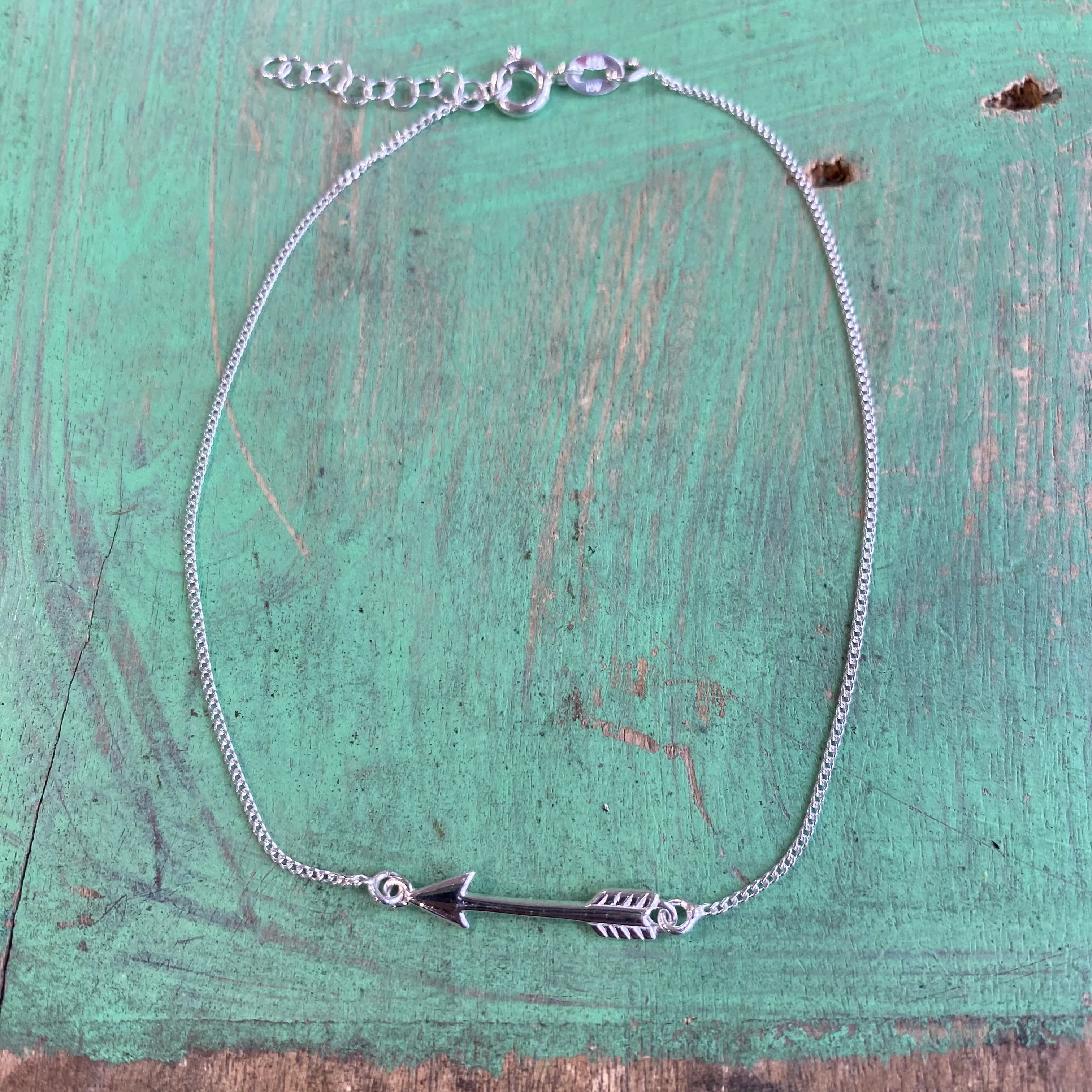 Sterling Silver Arrow Anklet