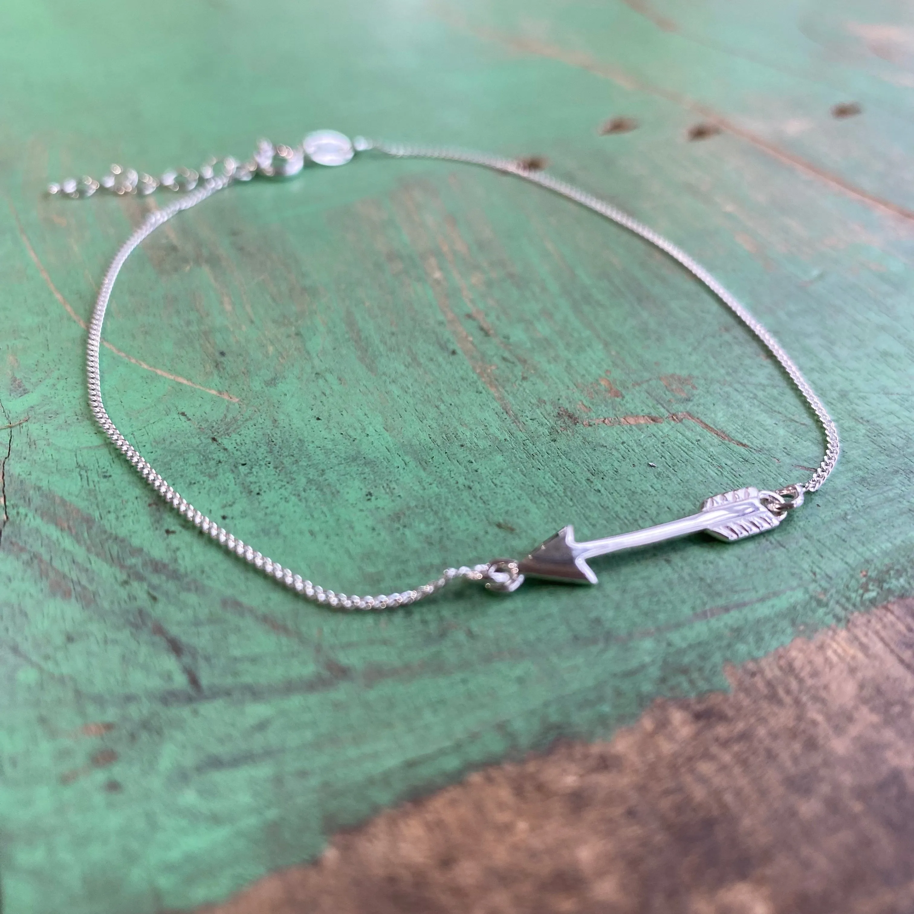 Sterling Silver Arrow Anklet