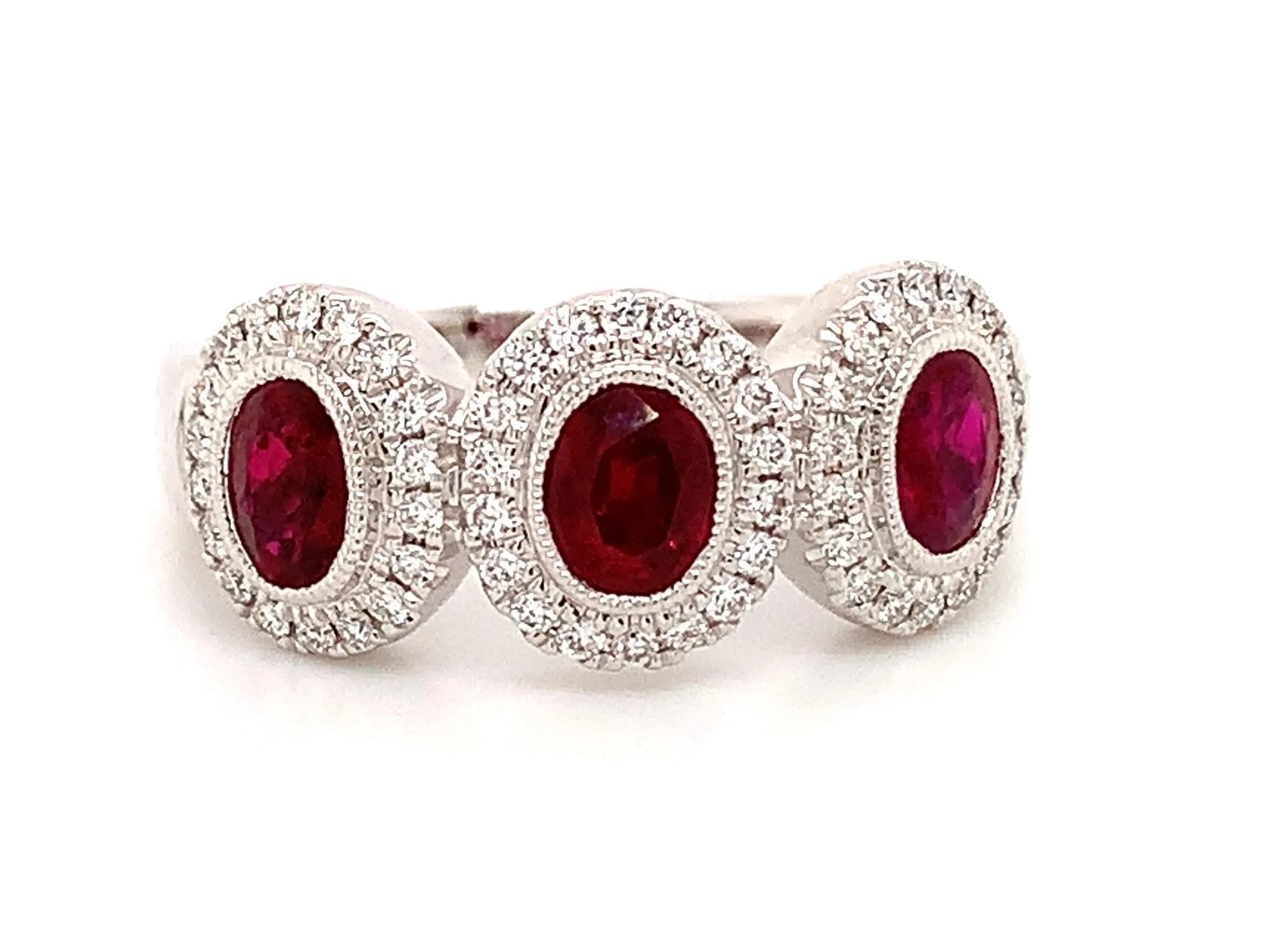 Three Stone Ruby & Diamond  Ring