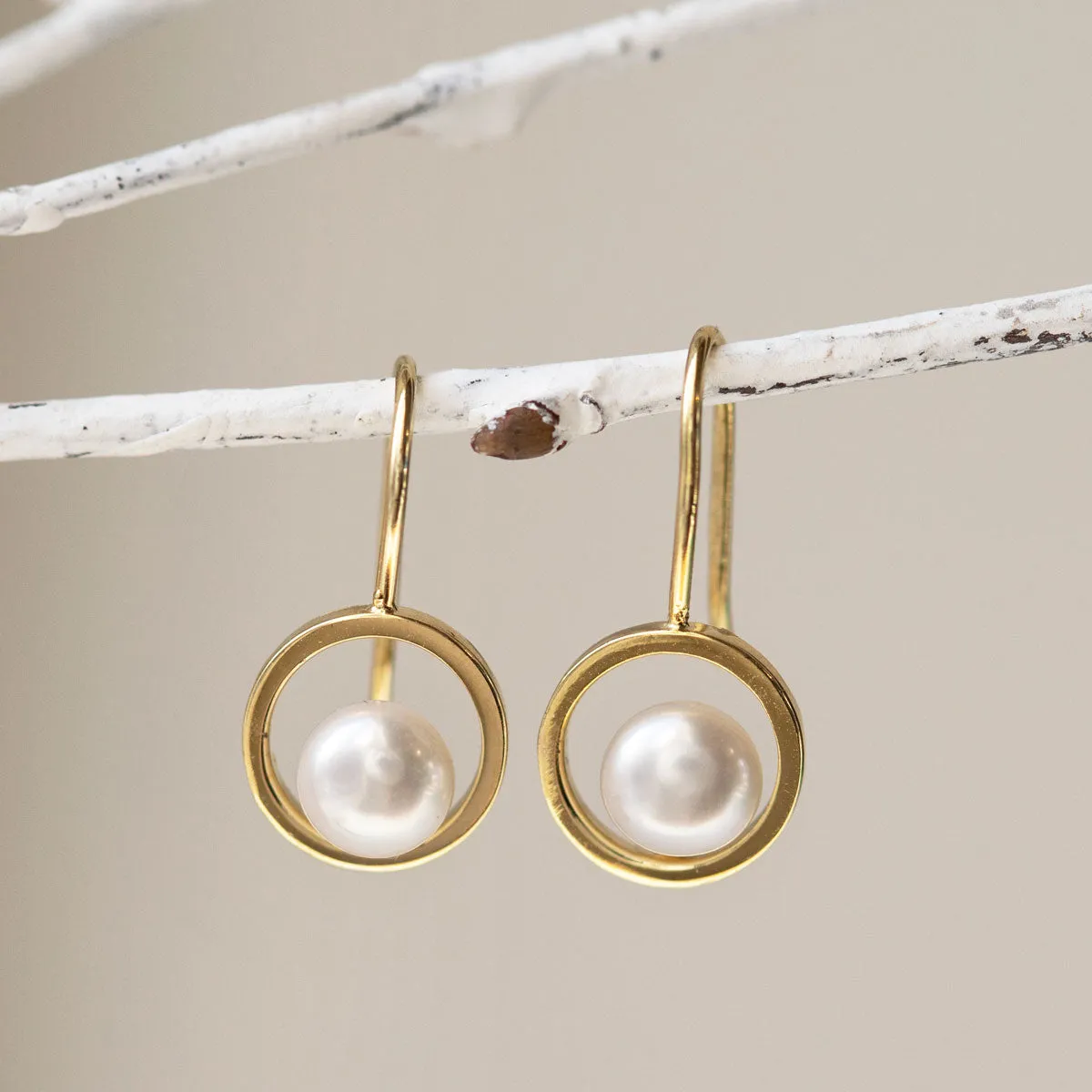 Tiny Pearl Drop Earrings