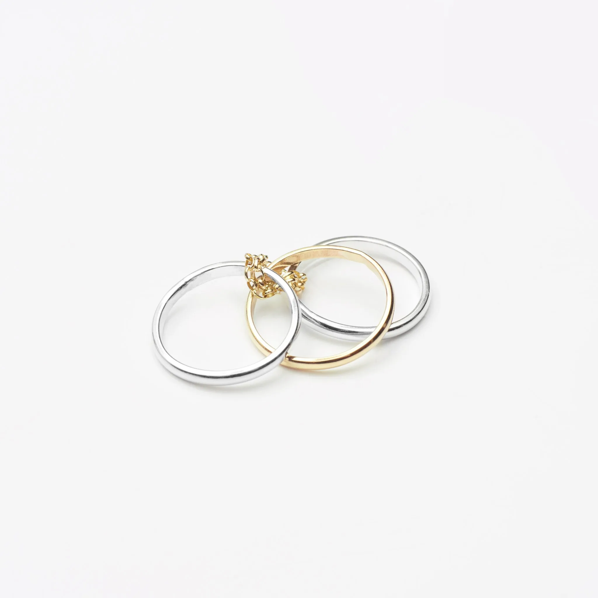 Trio Ring - 9kt Gold & Sterling Silver