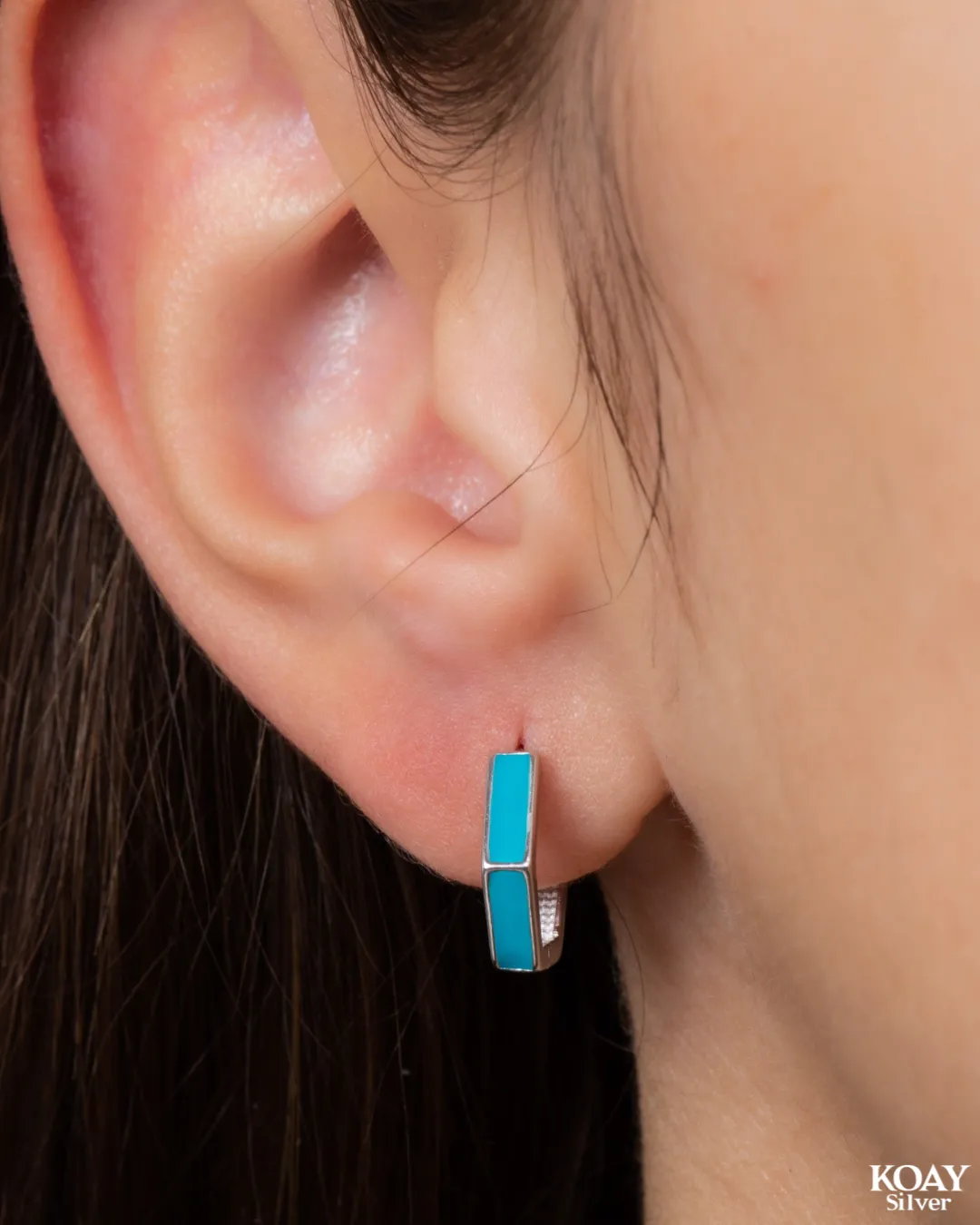 Turquoise Hoop E