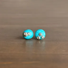 Turquoise Ruthie B. Stud Earrings with Barnacles