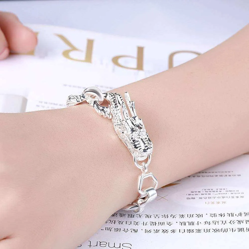 Unisex white dragon bracelet