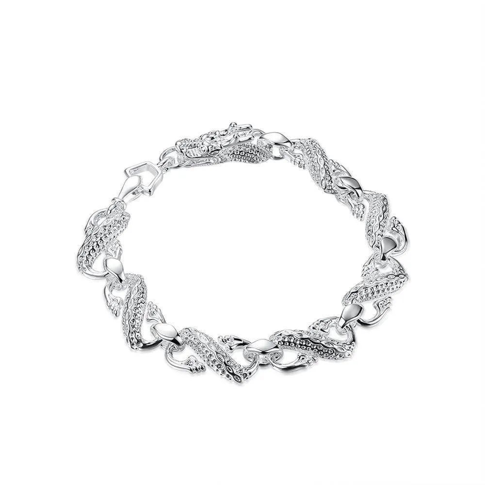 Unisex white dragon bracelet