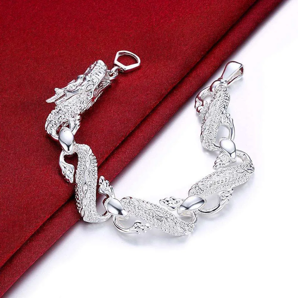 Unisex white dragon bracelet