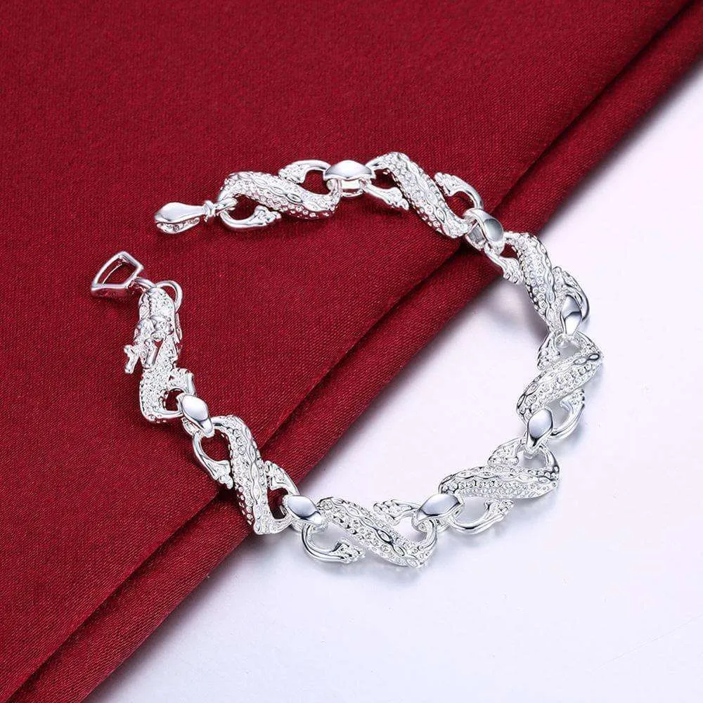 Unisex white dragon bracelet