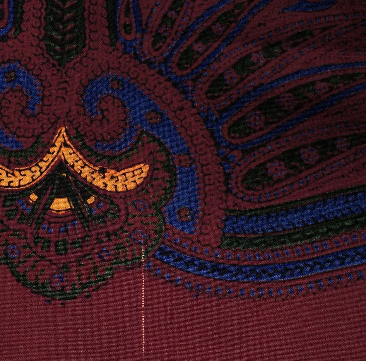 Vintage 1940s Mens Silk Maroon Opera Scarf - 35” Square - Made in England