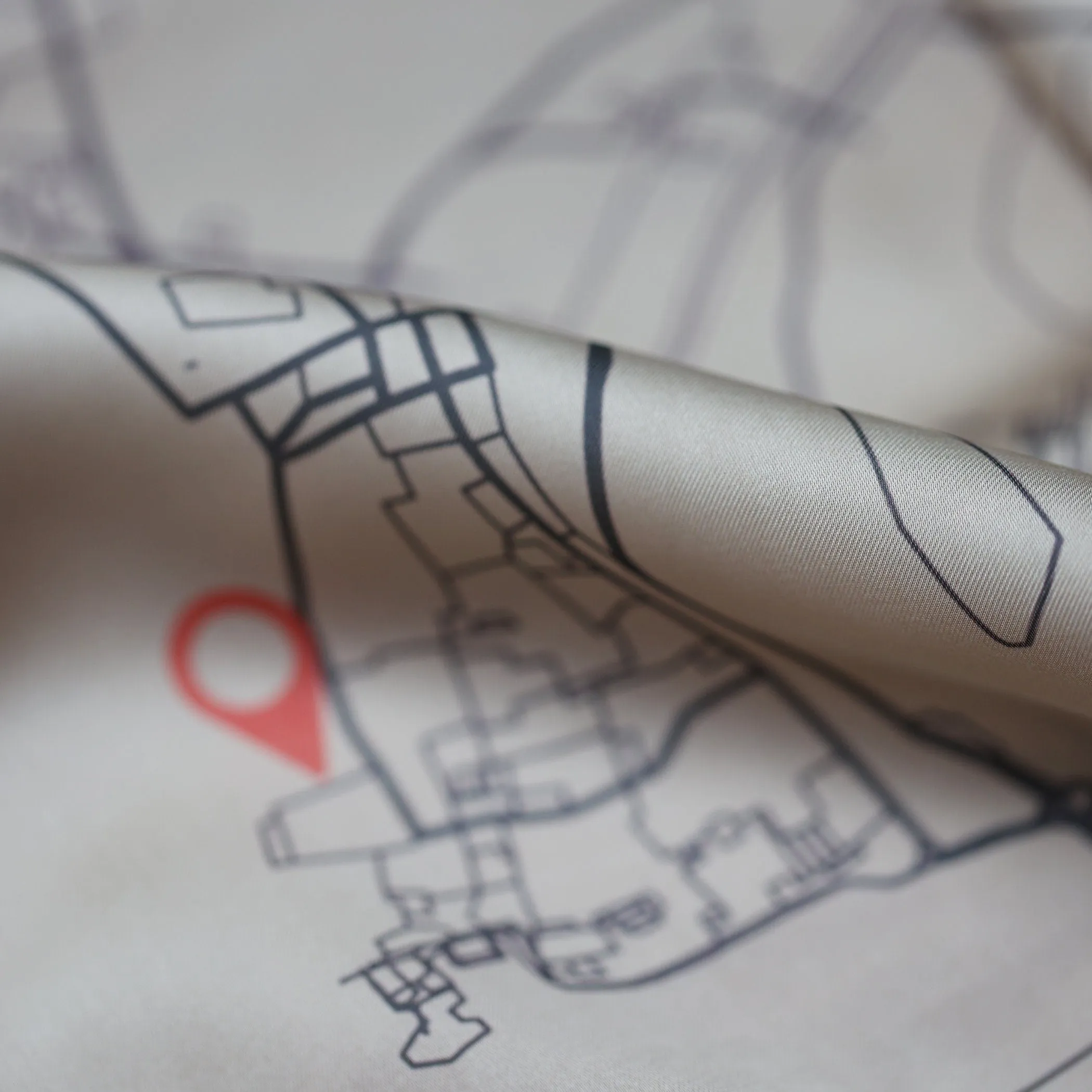 'Where We Began' Mono Colour Pop Location Map Scarf