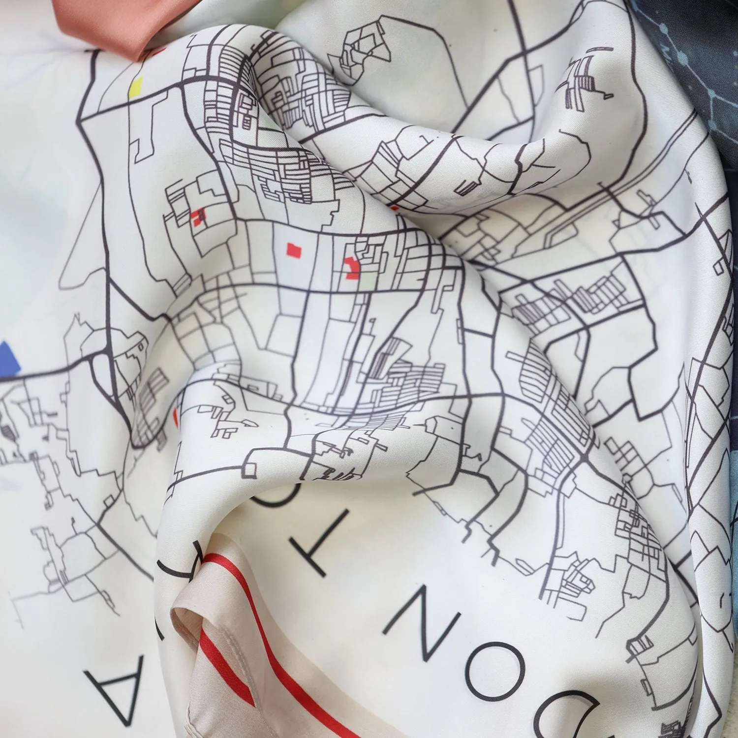 'Where We Began' Mono Colour Pop Location Map Scarf