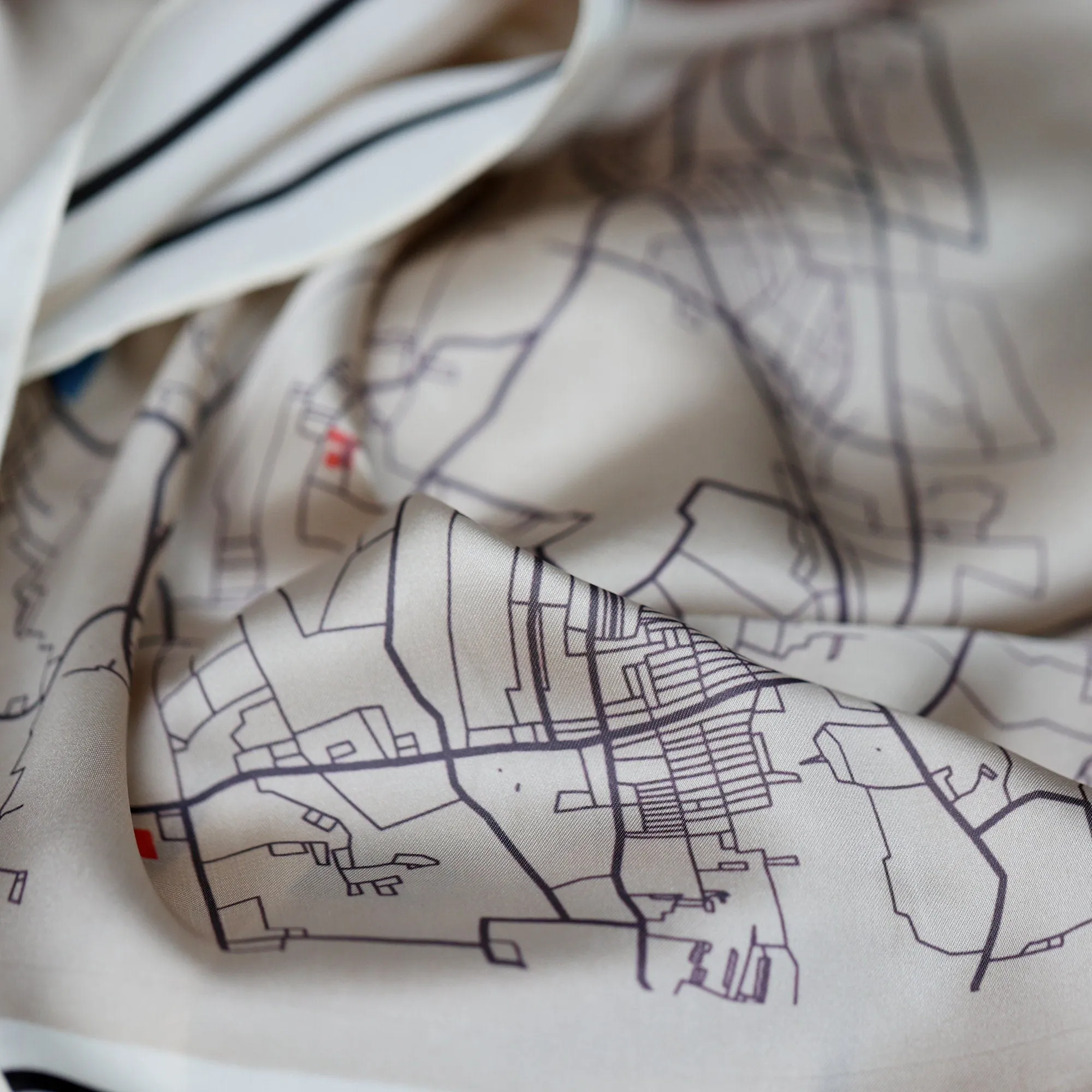 'Where We Began' Mono Colour Pop Location Map Scarf